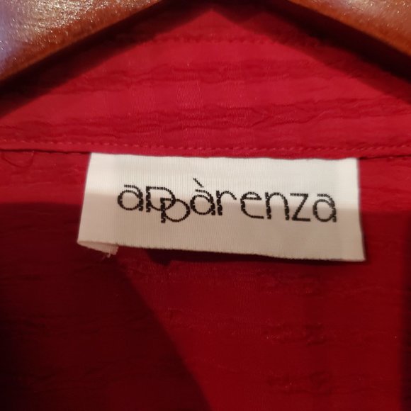 APPARENZA Women's Hidden Button Blouse Long Sleeve Top Size Med With 2 Pockets - Picture 9 of 9